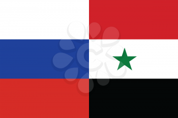 Russian and Syrian flags in correct colors together