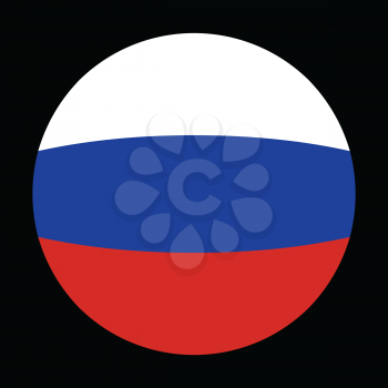 Flag of Russia in globe form on black background