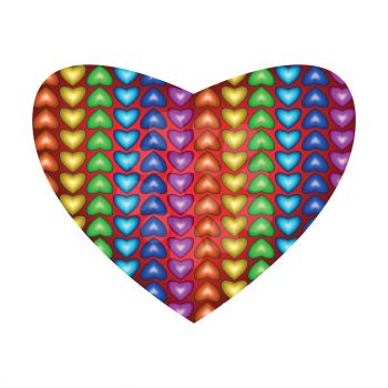 Big beautiful multicolored heart on white background