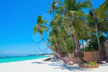 Beautiful tropical white sand beach, Boracay island, Philippines