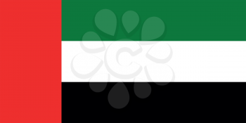 Flag of the United Arab Emirates in correct proportions and colors