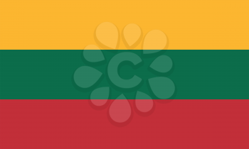 Lithuanian flag in correct proportions and colors