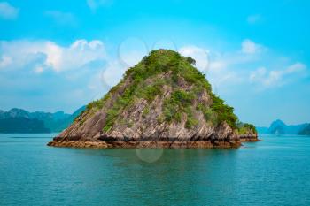 Scenic view of mountain islands in Halong Bay, Vietnam, Southeast Asia
