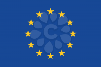 Flag of Europe, European Union, in correct proportions and colors