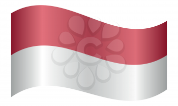 Flag of Indonesia waving on white background