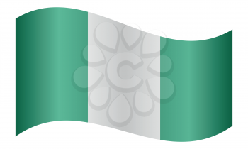 Flag of Nigeria waving on white background