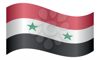 Flag of Syria waving on white background