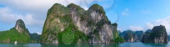 Panorama of Halong Bay, Vietnam, Southeast Asia. UNESCO World Heritage Site.