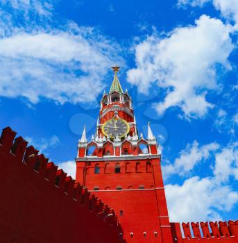 Kremlin in Moscow on blue sky background, Russia