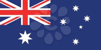 Flag of Australia in correct size, proportions and colors. Accurate dimensions. Australian national flag.