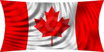 Flag of Canada waving in wind isolated on white background. Canadian national flag. Patriotic symbolic design. 3d rendered illustration