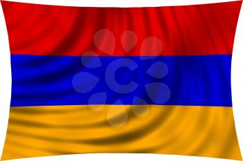 Flag of Armenia waving in wind isolated on white background. Armenian national flag. Patriotic symbolic design. 3d rendered illustration