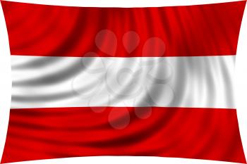 Flag of Austria waving in wind isolated on white background. Austrian national flag. Patriotic symbolic design. 3d rendered illustration