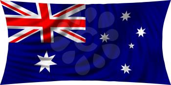 Flag of Australia waving in wind isolated on white background. Australian national flag. Patriotic symbolic design. 3d rendered illustration