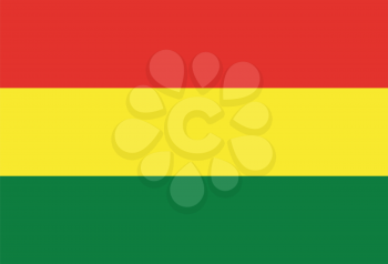 Flag of Bolivia in correct size, proportions and colors. Accurate official standard dimensions. Bolivian national flag. Patriotic symbol, banner, element, background. Vector illustration