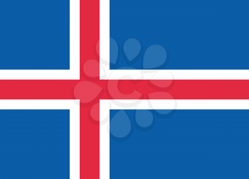 Flag of Iceland in correct size, proportions and colors. Accurate dimensions. Icelandic national flag. Vector illustration