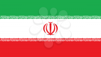 Flag of Iran in correct size, proportions and colors. Accurate official standard dimensions. Iranian national flag. Islamic Republic of Iran patriotic symbol, banner, background. Vector illustration