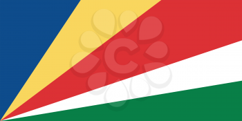 Flag of Seychelles in correct size, proportions and colors. Accurate dimensions. Seychelles national flag. Vector illustration