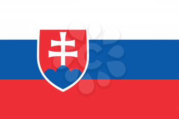 Flag of Slovakia in correct size, proportions and colors. Accurate dimensions. Slovakian official flag. Slovak national symbol. Vector illustration
