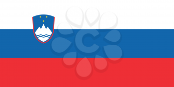 Flag of Slovenia in correct size, proportions and colors. Accurate dimensions. Slovenian national flag. Vector illustration