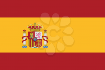 Flag of Spain in correct size, proportions and colors. Accurate dimensions. Spanish national flag. Vector illustration