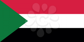 Flag of Sudan in correct size, proportions and colors. Accurate official standard dimensions. Sudanese national flag. African patriotic symbol, banner, element, background. Vector illustration