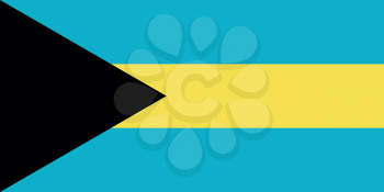 Flag of the Bahamas in correct size, proportions and colors. Accurate dimensions. Bahamian national flag. Vector illustration