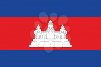 Cambodian national official flag. Patriotic symbol, banner, element, background. Accurate dimensions. Flag of Cambodia in correct size and colors, vector illustration