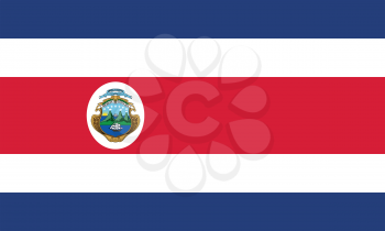 Costa Rican national official flag. Patriotic symbol, banner, element, background. Accurate dimensions. Flag of Costa Rica in correct size and colors, vector illustration