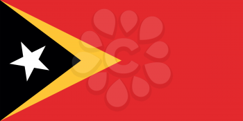 East Timorese national official flag. Patriotic symbol, banner, element, background. Accurate dimensions. Flag of East Timor in correct size and colors, vector illustration
