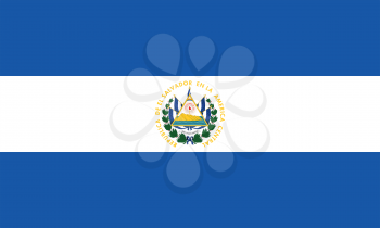 Salvadoran national official flag. Patriotic symbol, banner, element, background. Accurate dimensions. Flag of El Salvador in correct size and colors, vector illustration