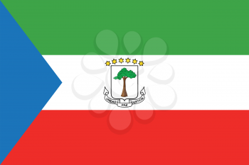 Equatorial Guinean national official flag. African patriotic symbol, banner, element, background. Flag of Equatorial Guinea in correct size and colors, vector illustration