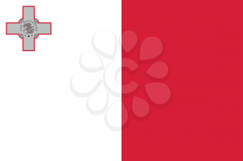 Maltese national official flag. Patriotic symbol, banner, element, background. Accurate dimensions. Flag of Malta in correct size and colors, vector illustration