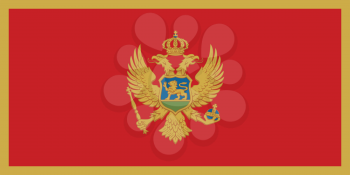 Montenegrin national official flag. Patriotic symbol, banner, element, background. Accurate dimensions. Flag of Montenegro in correct size and colors, vector illustration