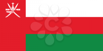 Omani national official flag. Patriotic symbol, banner, element, background. Accurate dimensions. Flag of Oman in correct size and colors, vector illustration