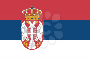 Serbian national official flag. Patriotic symbol, banner, element, background. Accurate dimensions. Flag of Serbia in correct size and colors, vector illustration