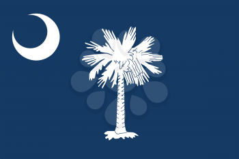 South Carolinian official flag, symbol. American patriotic element. USA banner. United States of America background. Flag of the US state of South Carolina in correct size, colors, vector illustration
