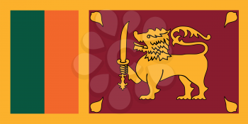 Sri Lankan national official flag. Patriotic symbol, banner, element, background. Accurate dimensions. Flag of Sri Lanka in correct size and colors, vector illustration