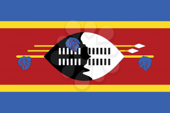 Swazi national official flag. Patriotic symbol, banner, element, background. Accurate dimensions. Flag of Swaziland in correct size and colors, vector illustration