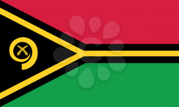 Vanuatuan national official flag. Patriotic symbol, banner, element, background. Accurate dimensions. Flag of Vanuatu in correct size and colors, vector illustration