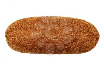 rye bread with bran isolated on white
