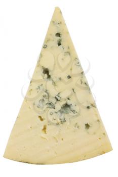 a piece of Roquefort cheese isolated on a white