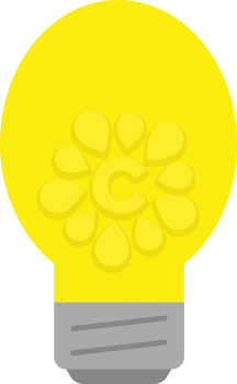 Vector yellow glowing light bulb.