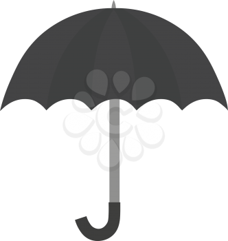 Vector black umbrella on white background.
