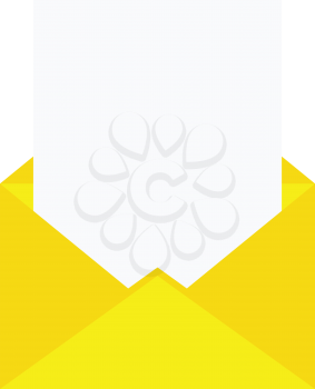 Vector white blank paper in yellow envelope.