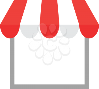 Vector shop, store with red and white awning.