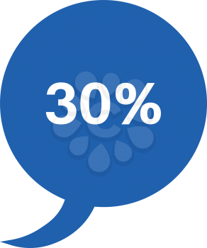 Vector circle speech bubble with 30 percent.