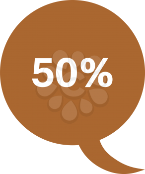 Vector circle speech bubble with 50 percent.