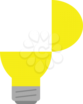Vector open yellow light bulb