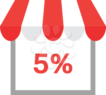 Vector shop or store icon with red 90 percent.